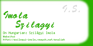 imola szilagyi business card